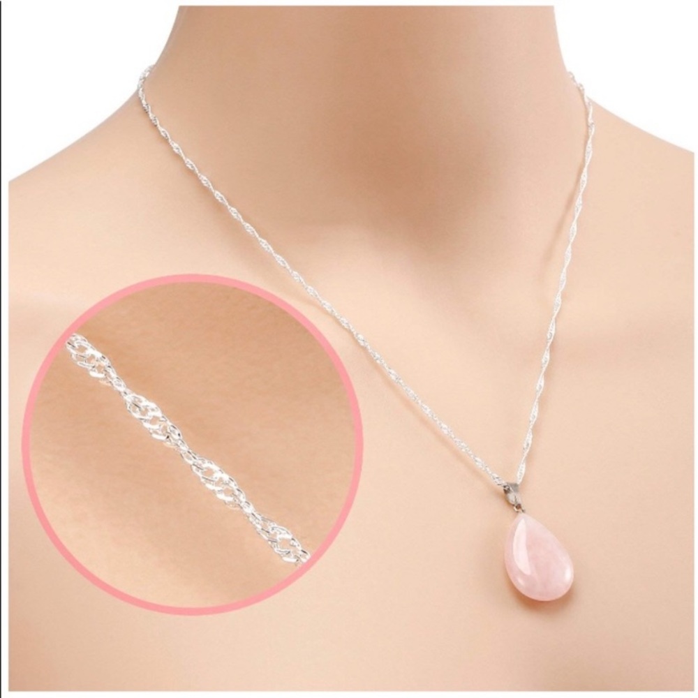 NEW Sterling silver Necklace twisted silver design 23.5 inch long chain necklace - Picture 3 of 3